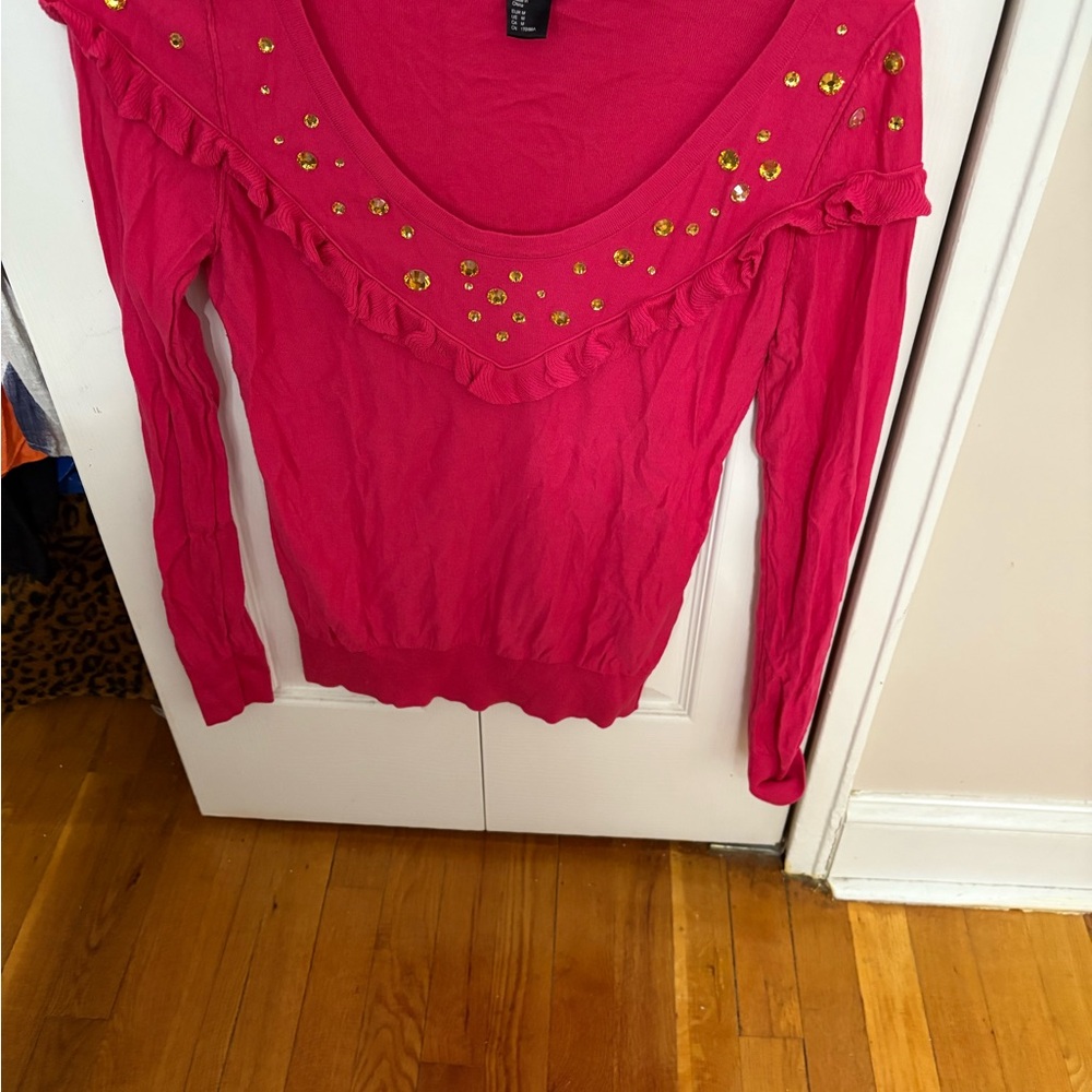 Sonia Rykiel Pink Sweater with Gold Accents